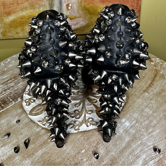 EUC SAM EDELMAN “Lorissa” Rockstar Glam Pumps in Black Leather Size 9.5 Intact!! - Picture 9 of 16